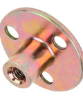 Single piece from 5 Pcs T Nut Flange 3 Hole Galvanized Iron Furniture Fixing Tee Round Base Nut M6 For Woodwork Cabinets And DIY Projects