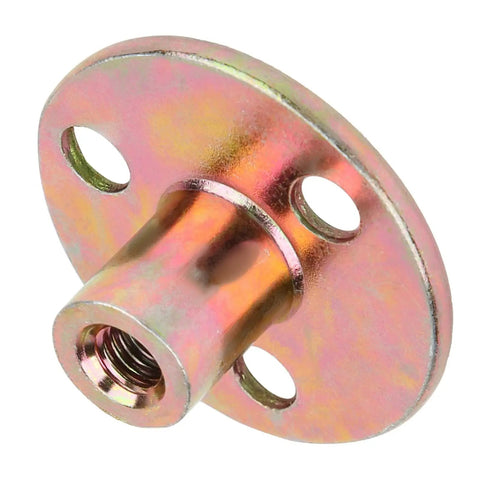 Single piece from 5 Pcs T Nut Flange 3 Hole Galvanized Iron Furniture Fixing Tee Round Base Nut M6 For Woodwork Cabinets And DIY Projects