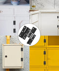 No Sweat Quick Swap Heavy Duty Black Lift Off Hinges 2 Pack rustproof stainless steel detachable split hinges for cabinet doors.