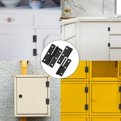 No Sweat Quick Swap Heavy Duty Black Lift Off Hinges 2 Pack rustproof stainless steel detachable split hinges for cabinet doors.