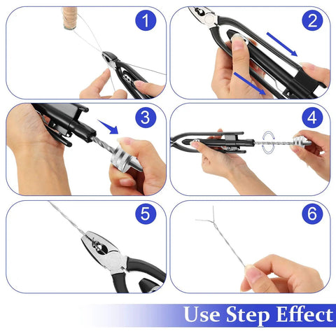 Pro Grade 6 Inch Safety Wire Pliers With Lock Wire Twist Tool and Steel Wire for Aircraft Use, step-by-step usage guide