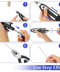 How to use All In One 9 Inch Safety Wire Twisting Pliers With 10 Meters Of 0.5mm Wire, step-by-step guide for twisting and cutting.