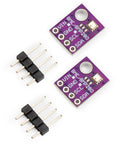 Two Pack BME280 Sensor Module 5V With I2C And SPI Interface Breakout For Accurate Temperature Humidity And Atmospheric Pressure Readings Plug And Play Great For Arduino Raspberry Pi And ESP8266 DIY Projects, two purple breakout boards and headers
