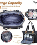 Large Waterproof Diaper Tote Bag For Hospital Labor Delivery With Pacifier Case And Changing Pad, open compartments view