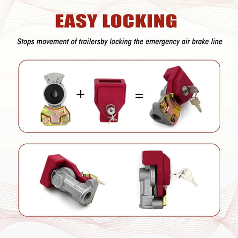 Plastic Glad Hand Lock For Trailer Security, 1 Pack With 2 Keys To Lock The Emergency Side Glad And Stop Trailer Theft Or Movement