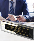 Custom Desk Name Plate For Teachers Acrylic Block Personalize Your Name Title Date Logo Office Desk Sign Gift on office desk