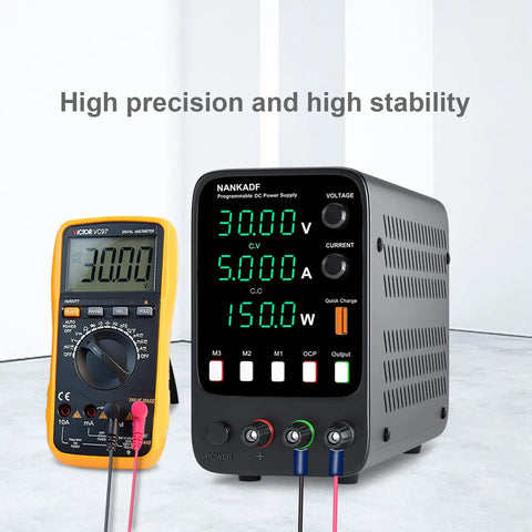 Pro Grade DC Bench Power Supply With Encoder Knob And Memory Recall, OCP Alarm, Adjustable 0 To 30 Volts And 0 To 5 Amps