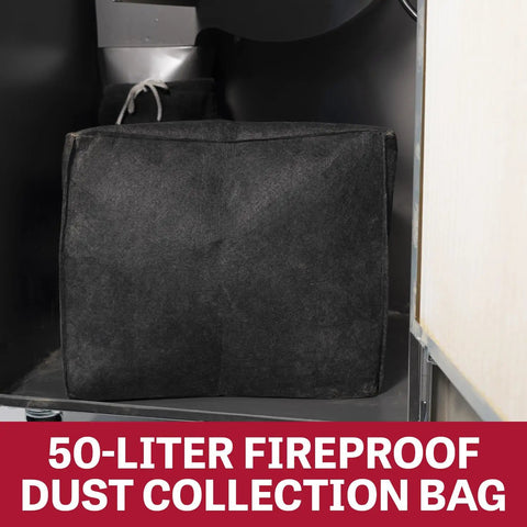 Heavy Duty Portable Metalworking Dust Collector Crushing Sawdust Clutter At 957 CFM Driven By 3 Horsepower Motor with fireproof dust bag.