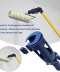 Multi-Angle Paint Brush Extender With Rotating Head Extension Pole Attachment for paint rollers on walls.