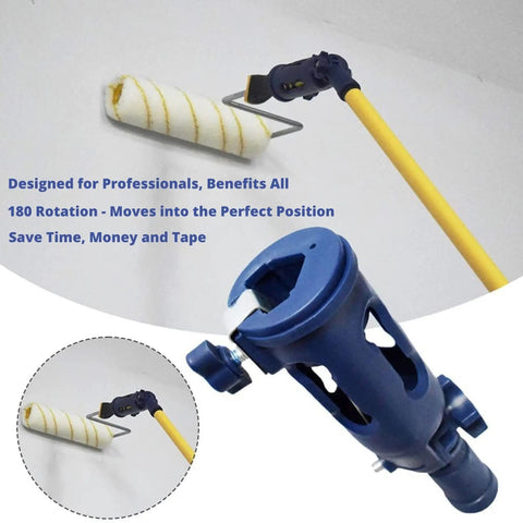 Multi-Angle Paint Brush Extender With Rotating Head Extension Pole Attachment for paint rollers on walls.