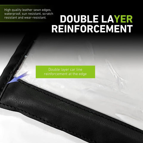 Close-up of double layer reinforcement on Transparent EV Charger Port Cover With Secure Adhesive Lid, waterproof and durable.