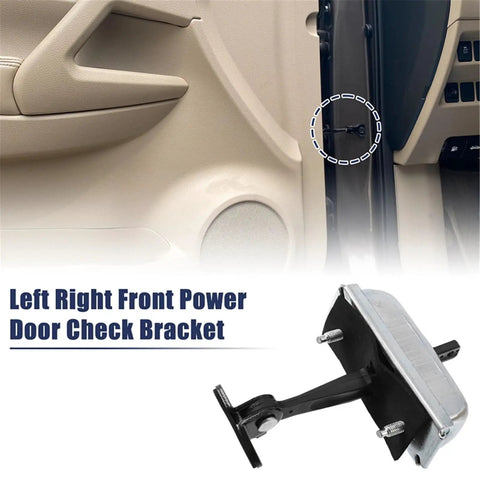 GMC Savana Door Check Strap Kit Front Left Right 1996-2020, metal hinge assembly, soft close dampening, shown installed on door