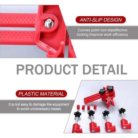 Neferta 9-piece red plastic car camshaft timing gear locking tool set with anti-slip clips for most models.