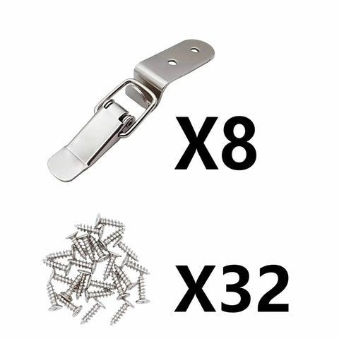 8 Pack Stainless Steel 90 Degree Spring Toggle Lock Latches With Mounting Screws For Boxes Cabinets Doors Toolboxes Chests Barn Wood Cases
