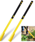 36 Inch Heavy Duty Fiberglass Pickaxe Handle Replacement With Soft Grip For Gardening, displayed with usage example in garden