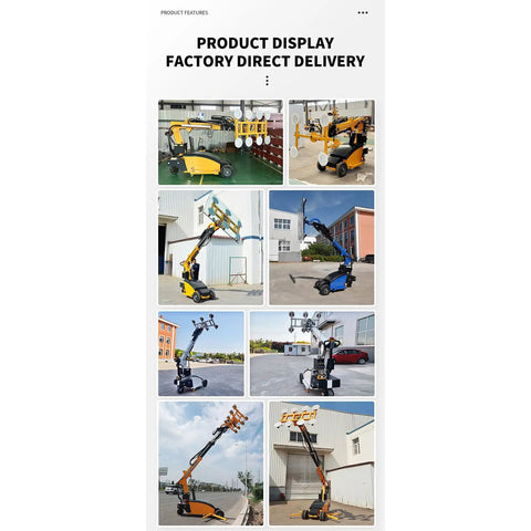 Rock Solid Heavy Duty Mobile Vacuum Glass Lifter With Hydraulic Suction Cups shown from multiple angles handling glass panels on site.