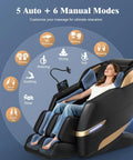 4D Full Body Massage Chair For Next Level Comfort With SL Track Shiatsu Zero Gravity Recliner in use, showing various modes