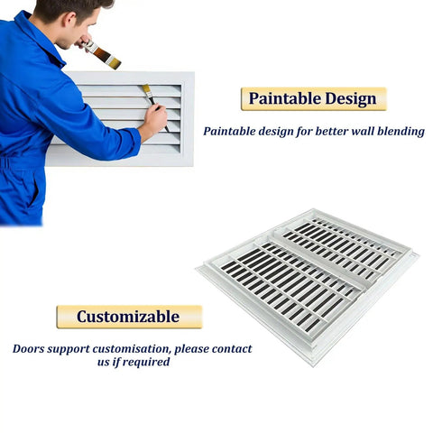 Heavy Duty Double Door Access Panel With Integrated Louvered Vent Covers Drywall And Exterior Walls Ready For Plumbing Wiring Or Crawl Space Tasks Performs Like A Boss And Installs Without The Hassle, showing paintable design for blending.