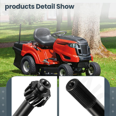 Lawn tractor with images of a Steering Shaft Five Eighths Inch With Sector Gear Kit And Pinion Gear Bearing Set for popular lawn tractors.