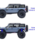 Comparison of RC car with and without 4 Pack Aluminum 24.5mm Beefed Up Shock Absorber Damper Set For Axial SCX30