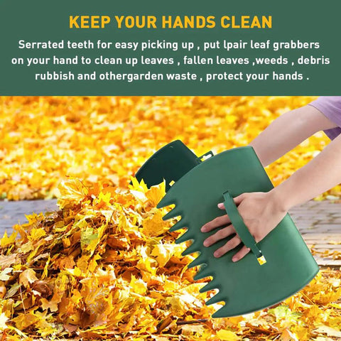 Two Piece Leaf Scoops Hand Rakes For Fast Yard Cleanup Lightweight Leaf Grabber Rake To Gather Leaves Grass Clippings Mulch Trash Debris Garden Shovel Tool For Easy Clear And Collect In One Pass