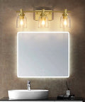 Gold Three Light Bathroom Vanity Light Fixture Over Mirror Vintage Style Wall Light With Easy Fifteen Minute Install