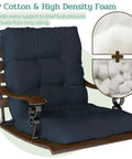 Outdoor Chair Cushions Set Of 2 42x21x4 Inch Cushions For Dining And Rocking Chairs With Ties High Back Comfy Soft Seat Pads