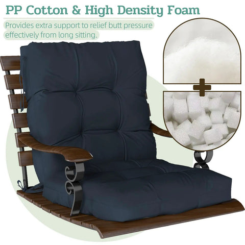 Outdoor Chair Cushions Set Of 2 42x21x4 Inch Cushions For Dining And Rocking Chairs With Ties High Back Comfy Soft Seat Pads