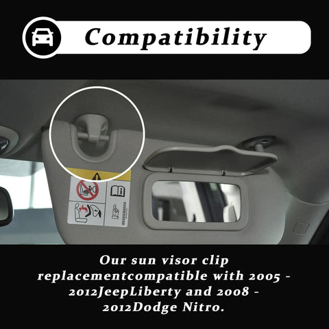 Compatibility display of Two Pcs Car Sun Visor Clip For Jeep Liberty 2005-2012 And Dodge Nitro 2008-2012