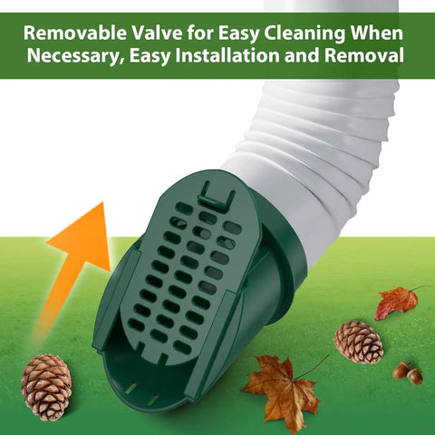 4 Inch Slope Drainage Grate Cover With Rain Diverter And Yard Drain Emitter For Sump Pump Discharge And Downspout Extensions, Tool Free 3 Minute Install, Universal Fit For 4 In SCH 40 SDR 35 And Corrugated Pipe, Green close-up showing removable valve.