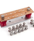 Wall Mounted Copper Ground Bar Kit With Five Sixteenth Inch Bus Bar And Ten Terminal Positions UL Recognized SM40 Insulators