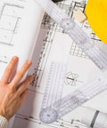 Straight Up Best Two Piece Clear Plastic Goniometer Set With Nifty Seven Inch Flexible Arms And Trustworthy Angle Finding Protractor Ruler For Homework And Man Cave Projects on blueprint.