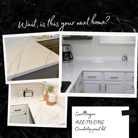 Kitchen counter with Three Step DIY Friendly Countertop Makeover Kit With White Marble Finish Epoxy Resin Topcoat For Kitchen Counters Washstands Islands And Vanities Strong Durable High Gloss Water Resistant Ready To Use Straight Out Of The Box.