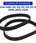 Toothed Drive Belt Replacement 848530 Fits 351 352 And 336 337 Variable Speed Belt Sanders 2 Pack shown with compatibility list