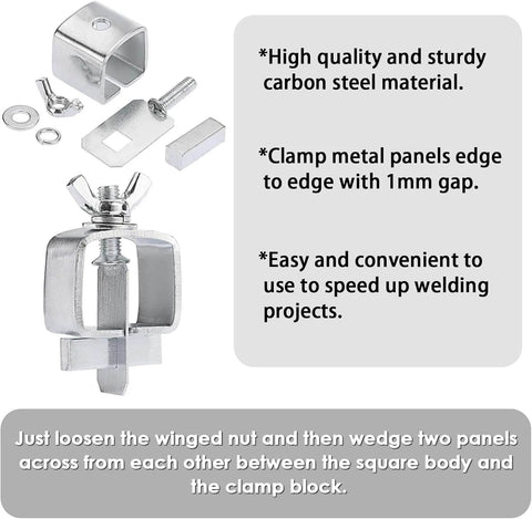 8 Pcs Butt Welding Clamps For Edge To Edge Welds, Auto Body Sheet Metal Clips, Small Welding Clamps Tack, Door Alignment Tool For Patch Repairs And Panel Alignment, steel material, side view