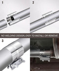 Exhaust Clamp Set With Multiple Sizes illustrating no-welding lap joint assembly for exhaust systems with galvanized build.