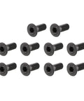 Heavy Duty M3x8mm 10.9 Grade Carbon Steel Countersunk Flat Head Hex Socket Allen Drive Screws arranged in a pack.