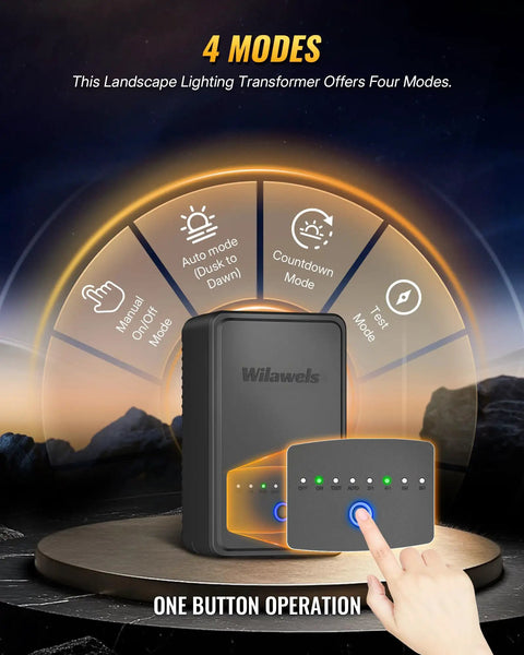 4 modes of All In One LED Low Voltage Landscape Lighting Kit With Eight Pathway Lights And Transformer One Hundred Foot Wire