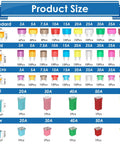 Image showing product size chart of All In One Car Fuses Kit With Puller And Tester 317 Piece Blade And Cartridge Fuses.
