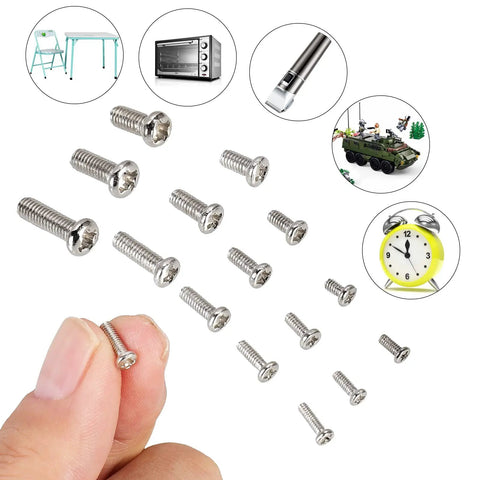 Massive 750 Piece Small Machine Screw Set M1.4 M1.6 M2 M2.5 M3 Phillips Pan Head Tiny Screws For Watch, Toy, And Electronics Repair Kit