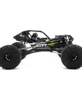 Side view of RBX10 Ryft 1/10 Scale 4WD Brushless RC Truck Ready To Run Rock Bouncer RTR with Durable Tube Chassis.