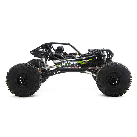 Side view of RBX10 Ryft 1/10 Scale 4WD Brushless RC Truck Ready To Run Rock Bouncer RTR with Durable Tube Chassis.
