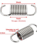 Heavy Duty Replacement Furniture Springs For Couch And Recliner Sofa Bed Repair, 2 Inch Tight Steel Coils with hooks, detailed dimensions.