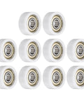 10 Pack Heavy Duty Nylon Roller Bearings 8x26x10mm Double Shielded Ball Bearing Guides 608ZZ Style Quiet Low Noise for Furniture Sliders and Hardware Accessories White, 10-pack