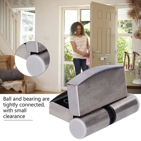 Stainless Steel Hydraulic Door Hinge Set For Right Opening Interior Doors 2 Pack 8.6 X 7.2 Cm with rubber pad detail