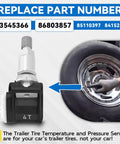 Plug N Play Tire Pressure Sensor Module For Chevy Silverado Gmc Sierra Heavy Duty Trucks And Travel Trailers showing installation on truck tire.