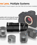 Canon RF Mirrorless Astro Telephoto Lens 105mm F2.8 APO with M42 thread adapters and E-mount cameras.