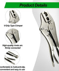Hose Crimping Tool With Two Dies And Two Openings For One Quarter Inch And Three Sixteenth Inch Hoses, close-up view