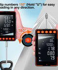 Pro Grade Digital Trigger Pull Gauge And Force Meter With 500N Capacity Big LCD Display Shows N Kg And Lb In Real Time Peak And Auto Peak Modes Data Software Calibration Certificate Great For Push Pull Tests And Quality Control. LCD 180° flip display