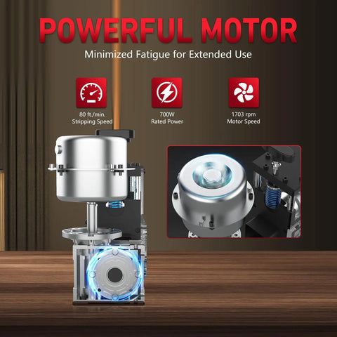 Automatic Wire Stripping Machine For Scrap Wire 0.06 To 1.5 Inch Range 370W Motor details with power specs and cut-away view